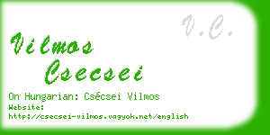 vilmos csecsei business card